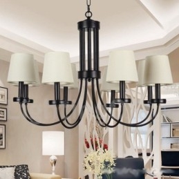 Designer Touch Decorative 8 Light Retro Contemporary Black Candle Style Chandelier