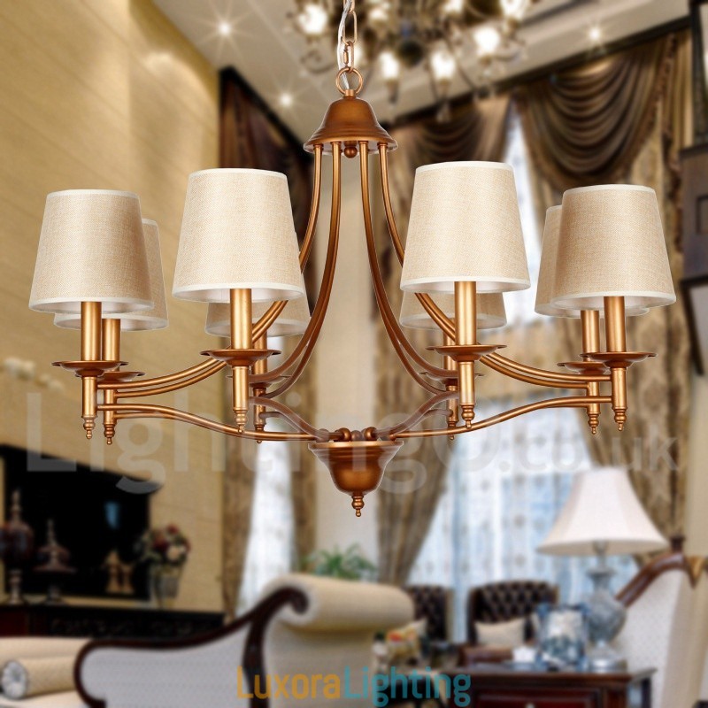 Designer Touch Decorative 8 Light Rustic Retro Mediterranean Style Candle Style Chandelier