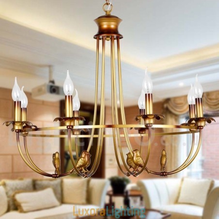 Designer Touch Decorative 8 Light Rustic Retro Candle Style Chandelier