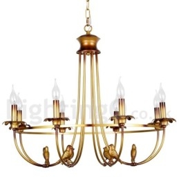 Designer Touch Decorative 8 Light Rustic Retro Candle Style Chandelier