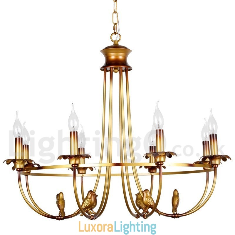 Designer Touch Decorative 8 Light Rustic Retro Candle Style Chandelier