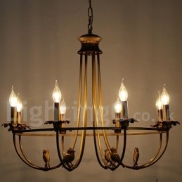 Designer Touch Decorative 8 Light Rustic Retro Candle Style Chandelier