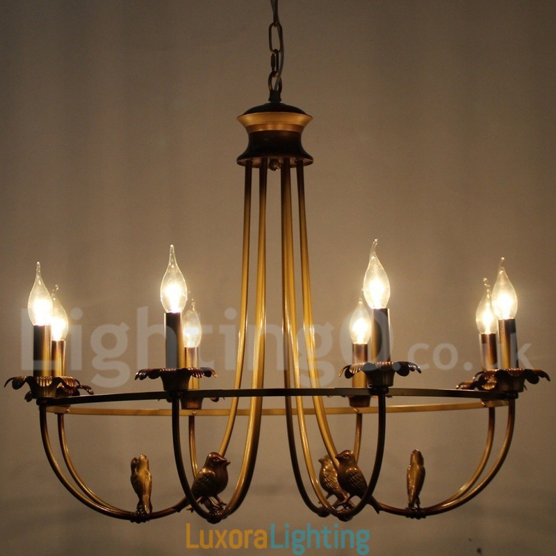 Designer Touch Decorative 8 Light Rustic Retro Candle Style Chandelier