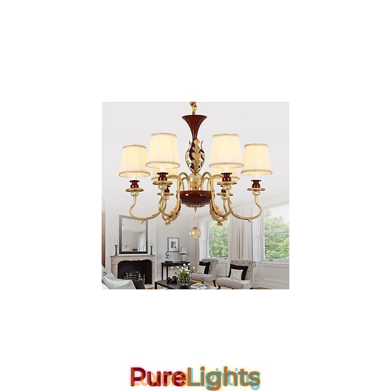 Designer Touch Decorative Crystal Chandelier 6 Lights Fashion Painting Metal