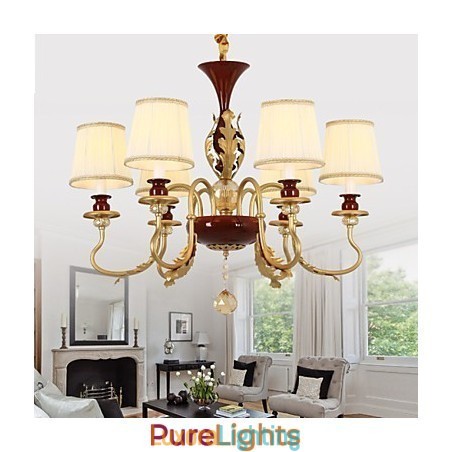Designer Touch Decorative Crystal Chandelier 6 Lights Fashion Painting Metal