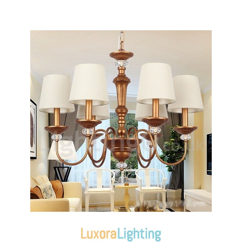 Designer Touch Decorative 6 Light Rustic Black Retro Candle Style Chandelier