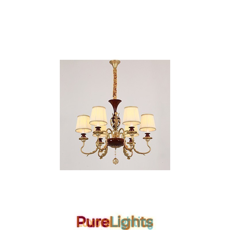 Designer Touch Decorative Crystal Chandelier 6 Lights Fashion Painting Metal