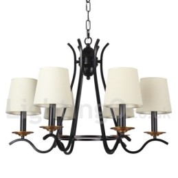 Designer Touch Decorative 6 Light Black Retro Contemporary Candle Style Chandelier