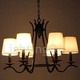 Designer Touch Decorative 6 Light Black Retro Contemporary Candle Style Chandelier