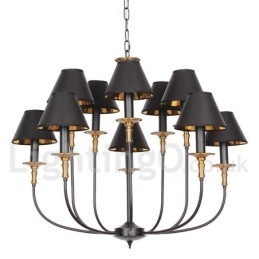Designer Touch Decorative Retro Black 2 Tier Large Chandelier Candle Style Chandelier