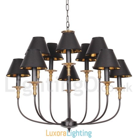 Designer Touch Decorative Retro Black 2 Tier Large Chandelier Candle Style Chandelier