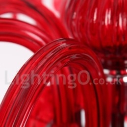 Designer Touch Decorative 3 Light Red K9 Crystal Candle Style Chandelier