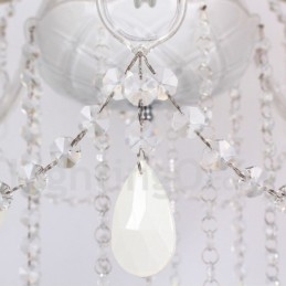 Designer Touch Decorative 6 Light White K9 Crystal Candle Style Chandelier