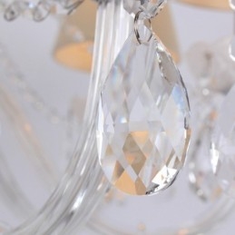 Designer Touch Decorative 6 Light White K9 Crystal Candle Style Chandelier