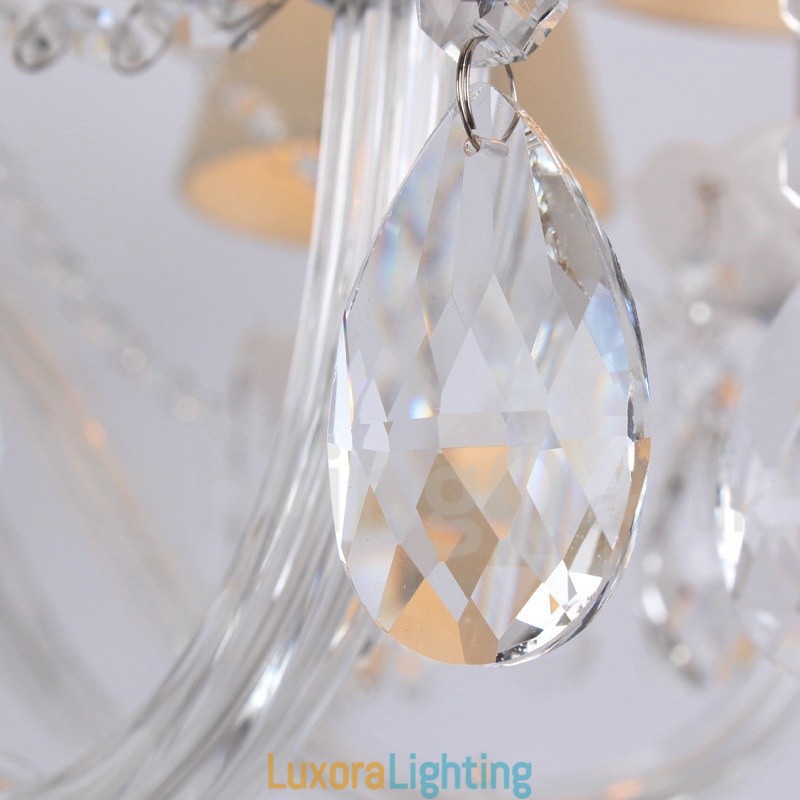 Designer Touch Decorative 8 Light White K9 Crystal Candle Style Chandelier