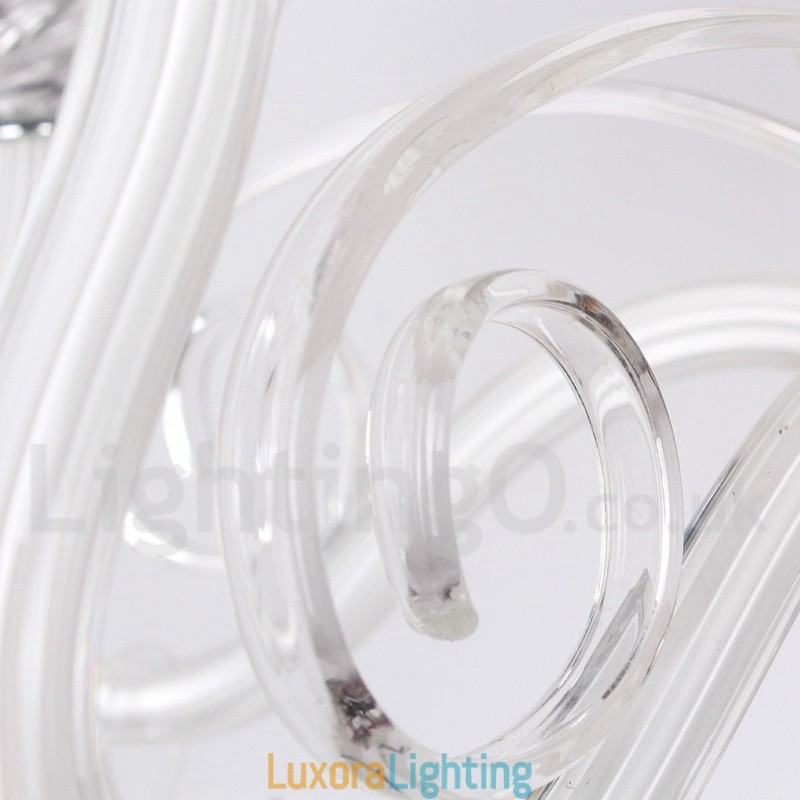 Designer Touch Decorative 8 Light White Contemporary K9 Crystal Candle Style Chandelier