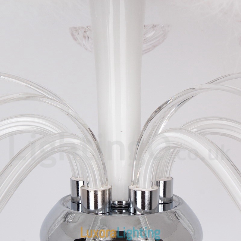 Designer Touch Decorative 6 Light White Contemporary K9 Crystal Candle Style Chandelier