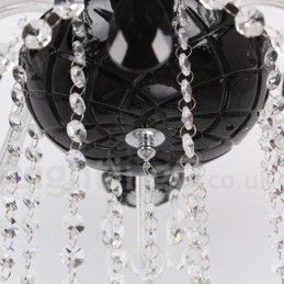 Designer Touch Decorative 8 Light Contemporary Black Brushed K9 Crystal Candle Style Chandelier