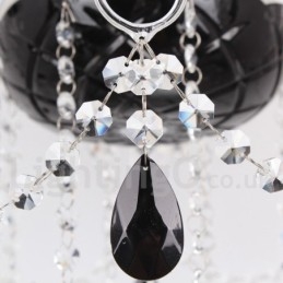 Designer Touch Decorative 8 Light Contemporary Black Brushed K9 Crystal Candle Style Chandelier