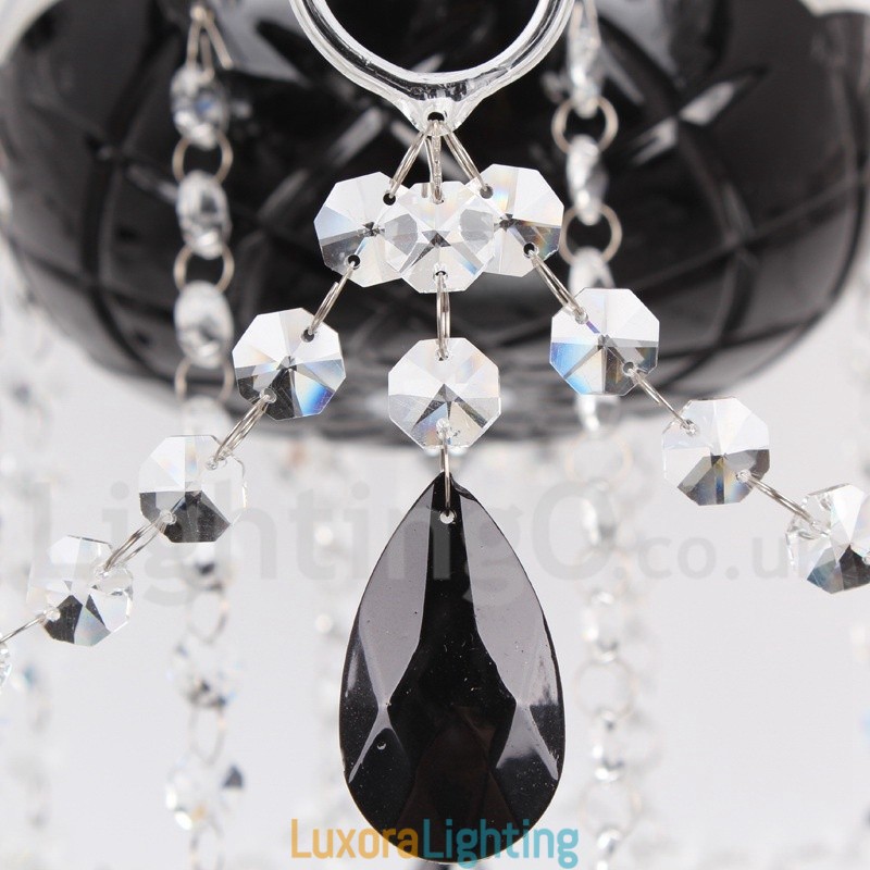 Designer Touch Decorative 8 Light Contemporary Black Brushed K9 Crystal Candle Style Chandelier