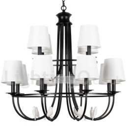 Designer Touch Decorative 12 Light Retro Black Mediterranean Style Rustic Contemporary Candle Style Chandelier