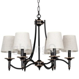 Designer Touch Decorative 6 Light Rustic Retro Black Contemporary Candle Style Chandelier