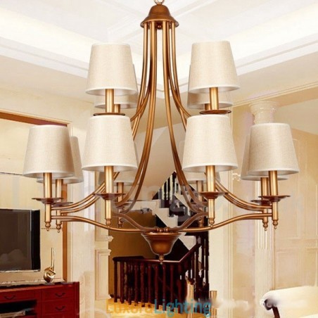 Designer Touch Decorative 12 Light Rustic Retro Mediterranean Style Candle Style Chandelier