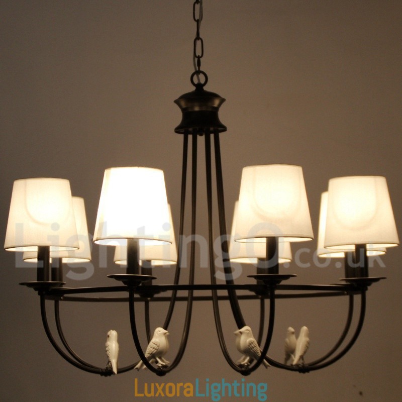 Designer Touch Decorative 8 Light Retro Black Mediterranean Style Rustic Contemporary Candle Style Chandelier