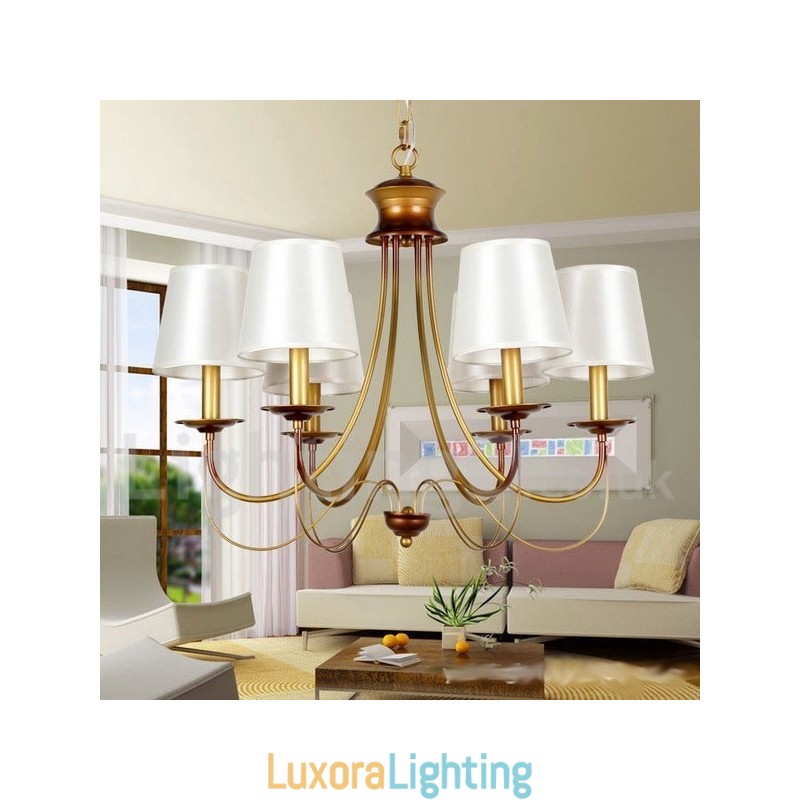 Designer Touch Decorative 6 Light Rustic Mediterranean Style Modern Contemporary Candle Style Chandelier