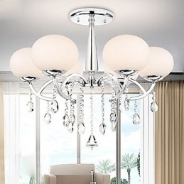 Designer Touch Decorative Modern Contemporary Crystal Electroplated Metal Chandelier