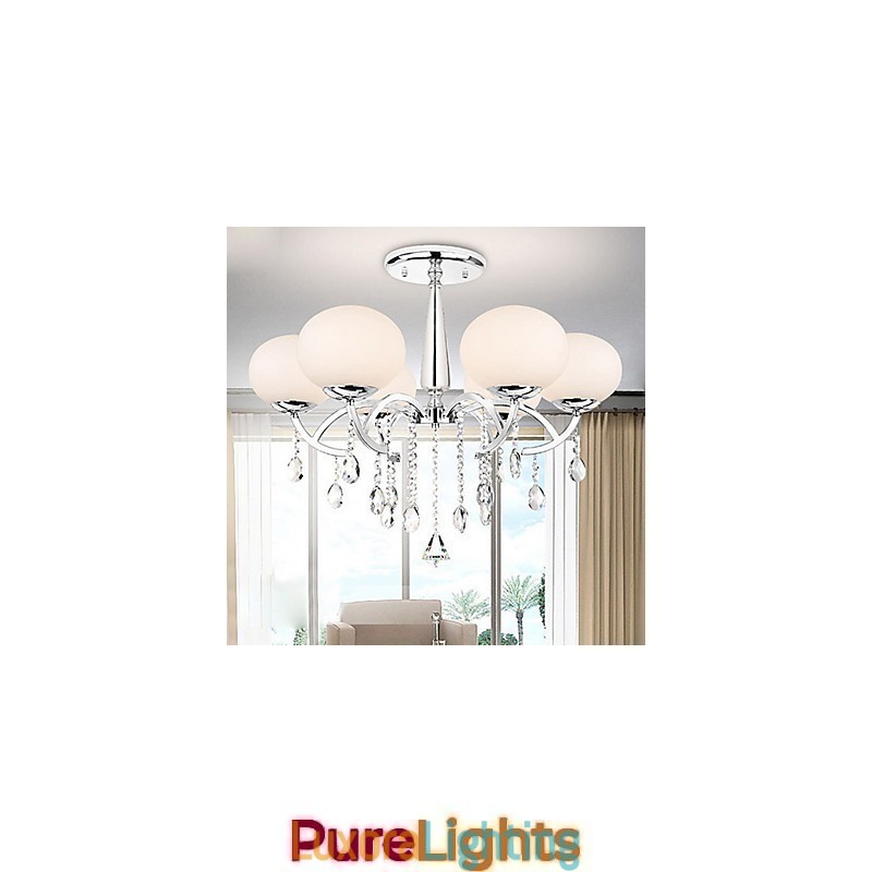 Designer Touch Decorative Modern Contemporary Crystal Electroplated Metal Chandelier