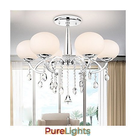 Designer Touch Decorative Modern Contemporary Crystal Electroplated Metal Chandelier