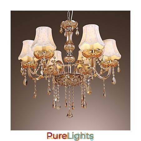 Designer Touch Decorative European Style Luxury 6 Light Chandelier With K9 Crystal