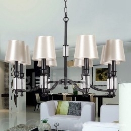 Designer Touch Decorative 8 Light Black Retro Contemporary Candle Style Chandelier
