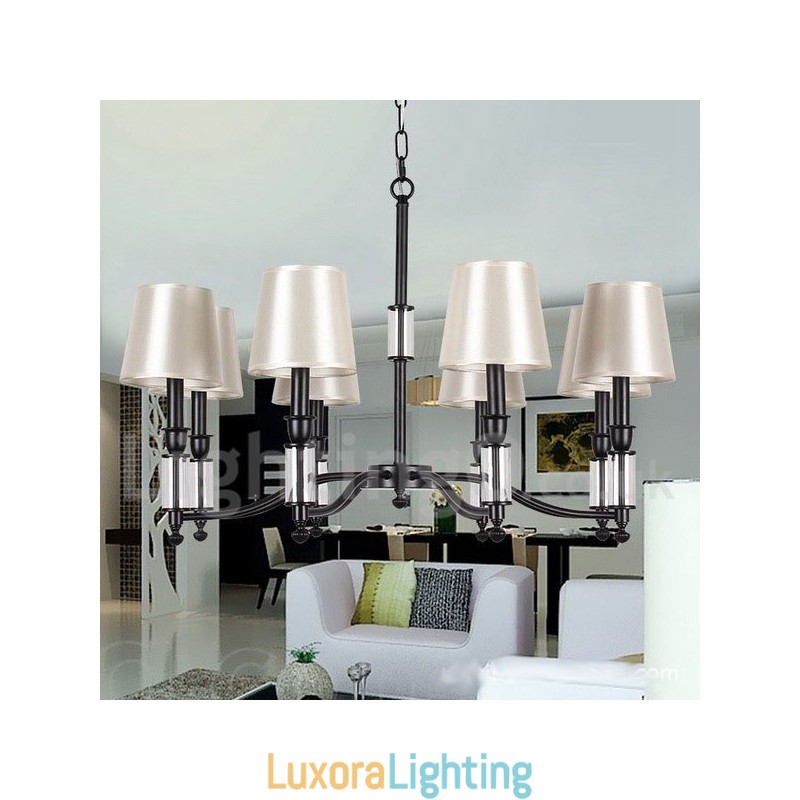 Designer Touch Decorative 8 Light Black Retro Contemporary Candle Style Chandelier