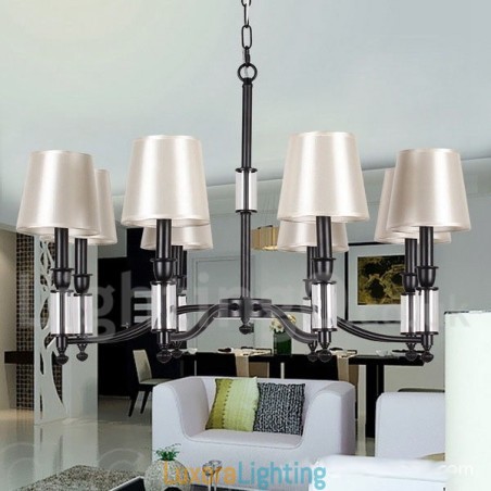 Designer Touch Decorative 8 Light Black Retro Contemporary Candle Style Chandelier