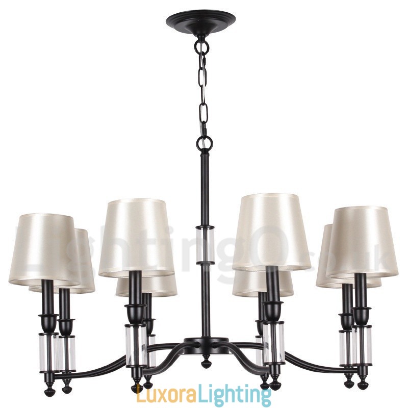 Designer Touch Decorative 8 Light Black Retro Contemporary Candle Style Chandelier