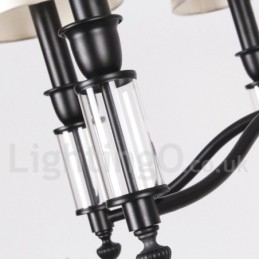 Designer Touch Decorative 8 Light Black Retro Contemporary Candle Style Chandelier