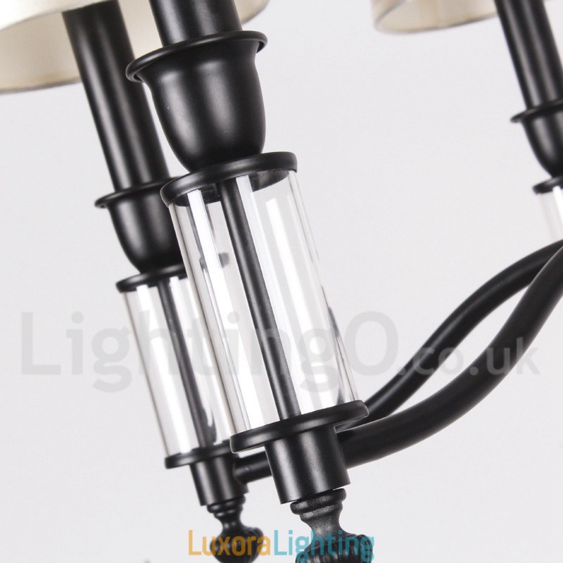 Designer Touch Decorative 8 Light Black Retro Contemporary Candle Style Chandelier