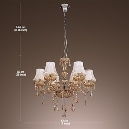 Designer Touch Decorative European Style Luxury 6 Light Chandelier With K9 Crystal