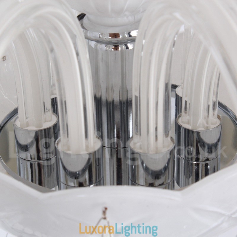 Designer Touch Decorative 8 Light White K9 Crystal Candle Style Chandelier