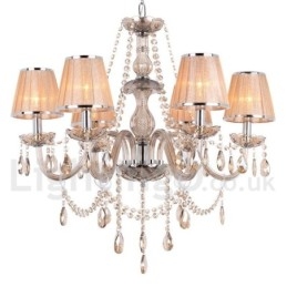 Designer Touch Decorative 6 Light K9 Crystal Candle Style Chandelier