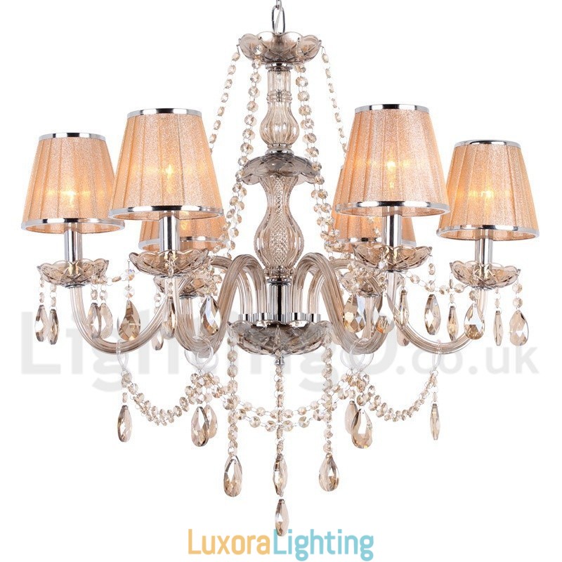 Designer Touch Decorative 6 Light K9 Crystal Candle Style Chandelier