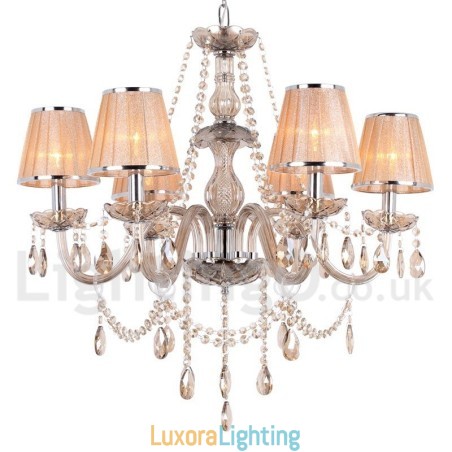Designer Touch Decorative 6 Light K9 Crystal Candle Style Chandelier