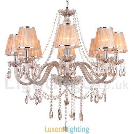 Designer Touch Decorative 8 Light K9 Crystal Candle Style Chandelier