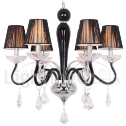 Designer Touch Decorative 6 Light White Contemporary K9 Crystal Candle Style Chandelier