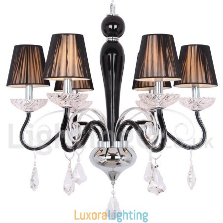 Designer Touch Decorative 6 Light White Contemporary K9 Crystal Candle Style Chandelier