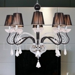 Designer Touch Decorative 8 Light White Contemporary K9 Crystal Candle Style Chandelier