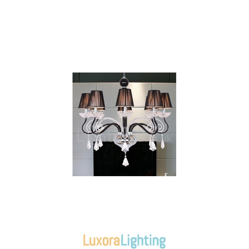 Designer Touch Decorative 8 Light White Contemporary K9 Crystal Candle Style Chandelier