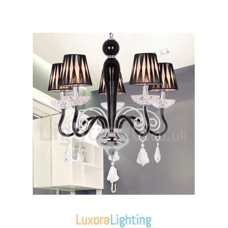 Designer Touch Decorative 5 Light White Contemporary K9 Crystal Candle Style Chandelier